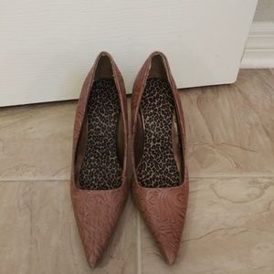 Tan leather high heels